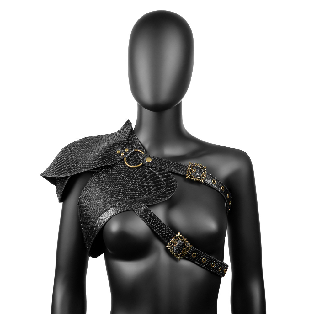 Prop For Cosplay - スチームパンク風、レザー素材、パンク風、中世風、レディース用、ショール付きベスト、ハロウィーン用マント、コスプレ用小道具、カーニバルパーティー用。