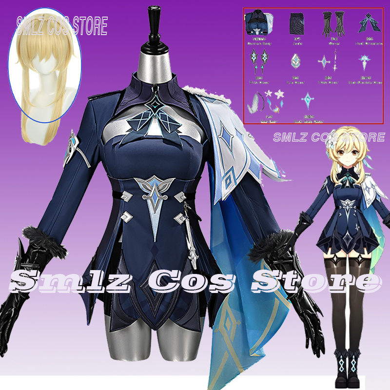 Prop De Cosplay - 2026年原神トラベラー・ルミネコスプレ衣装スネジナヤ衣装小道具ウィッグセットハロウィンパーティープレイユニフォーム