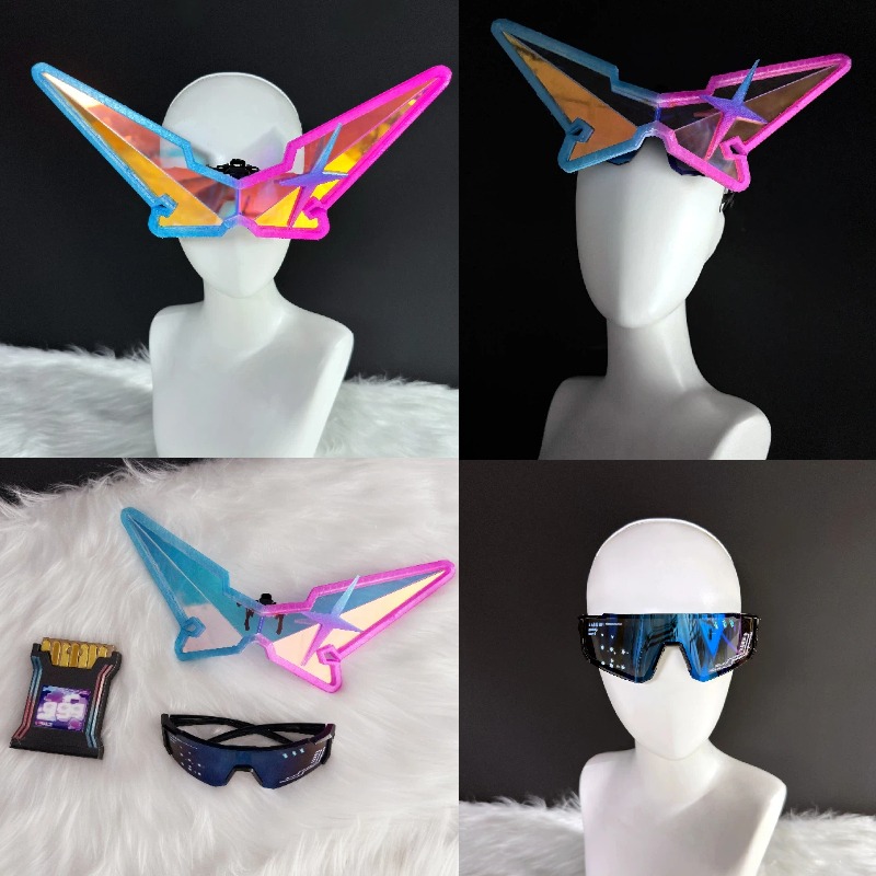 Prop De Cosplay - ゲーム Honkai: スターレール シルバーウルフ コスプレ小道具 カラフルなメガネセット