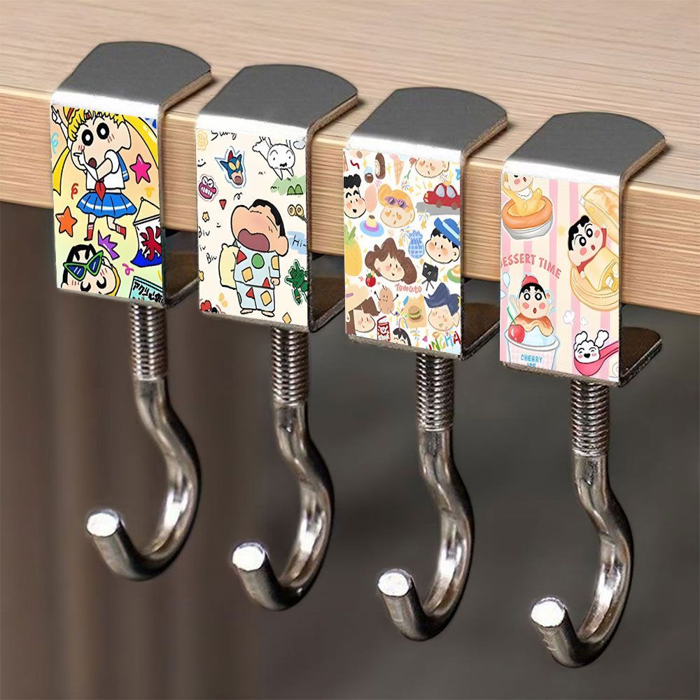 Detachable Cosplay Prop - クレヨンしんちゃんの取り外し可能なデスク用ハンギングバッグフック。粘着剤不要で、持ち運び可能。キャンパスや教室での収納に便利なアクセサリー。