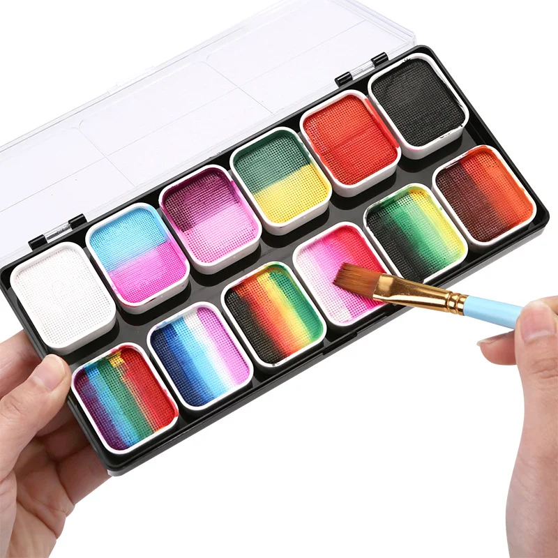 子供と大人のための色とりどりの顔の絵のキット,ブラシ付きの1 - Cosplay Prop Paint のレビューと価格