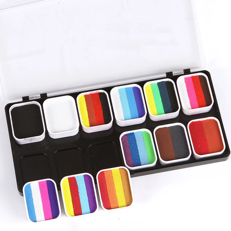 子供と大人のための色とりどりの顔の絵のキット,ブラシ付きの1 - Cosplay Prop Paint のレビューと価格