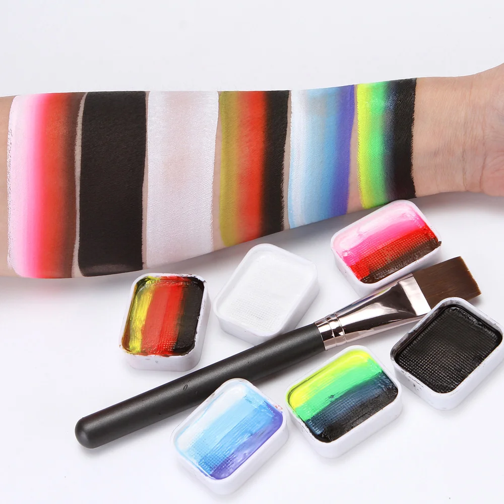 子供と大人のための色とりどりの顔の絵のキット,ブラシ付きの1 - Cosplay Prop Paint のレビューと価格
